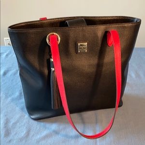 Black Leather Dooney & Burke Tote